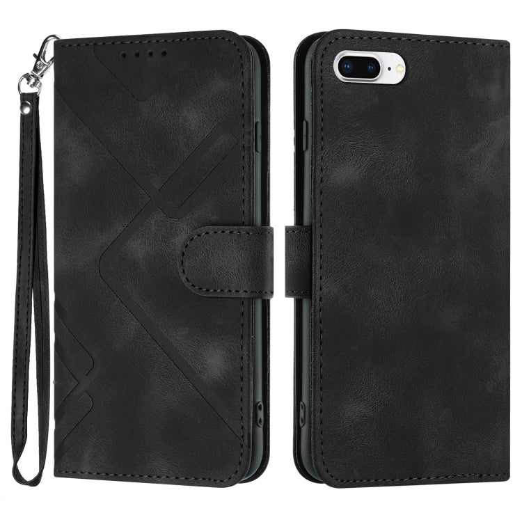 Line Pattern Skin Feel Leather Phone Case