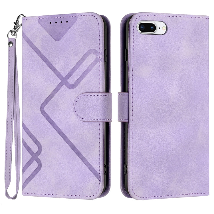 Line Pattern Skin Feel Leather Phone Case