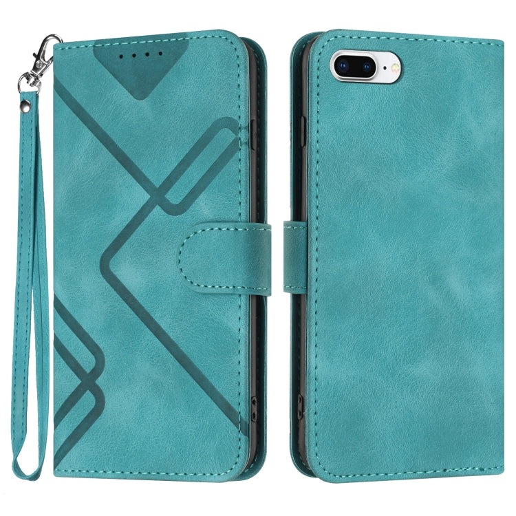 Line Pattern Skin Feel Leather Phone Case