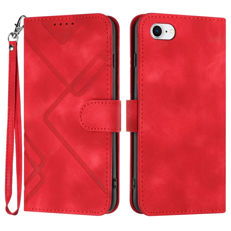 Line Pattern Skin Feel Leather Phone Case