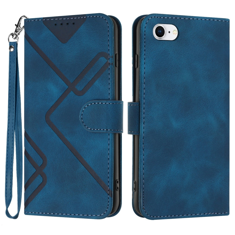 Line Pattern Skin Feel Leather Phone Case