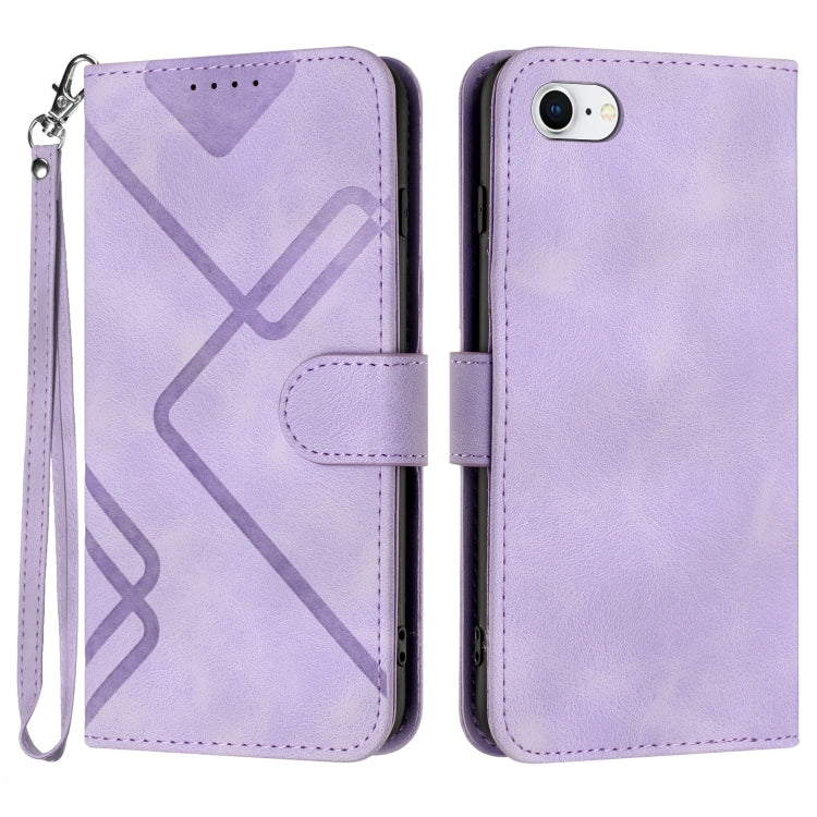 Line Pattern Skin Feel Leather Phone Case