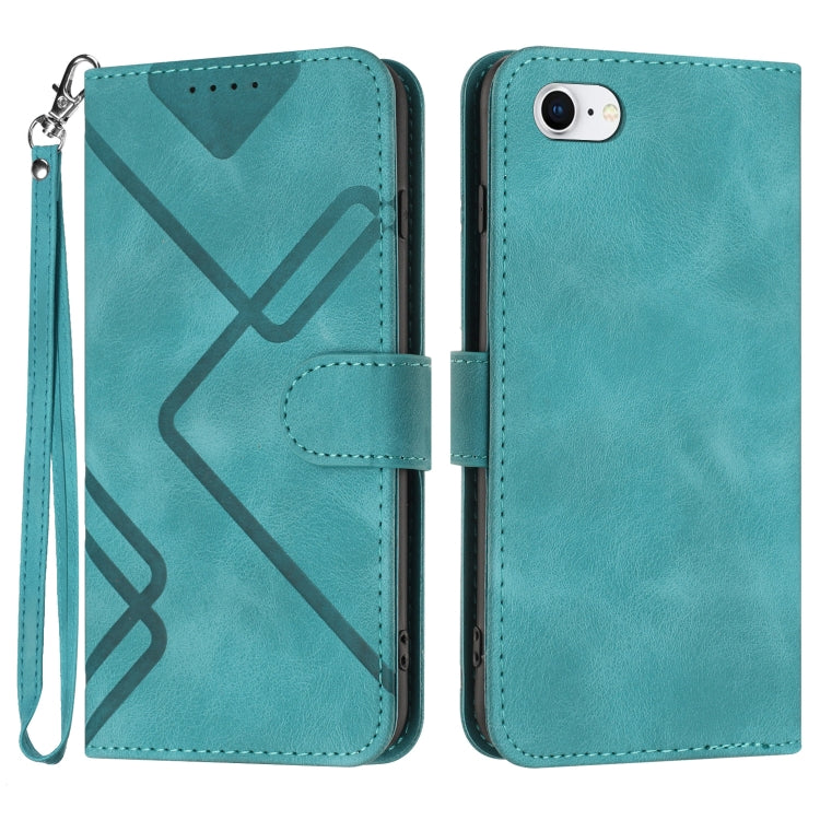 Line Pattern Skin Feel Leather Phone Case