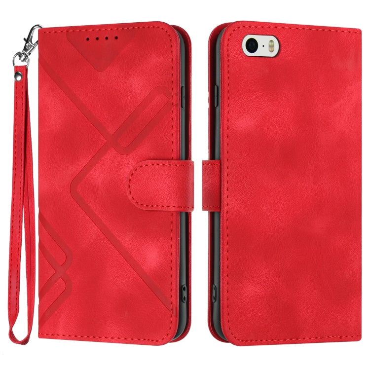 Line Pattern Skin Feel Leather Phone Case
