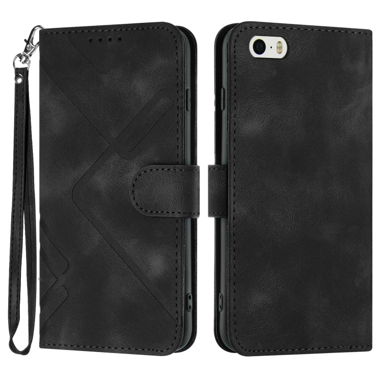 Line Pattern Skin Feel Leather Phone Case