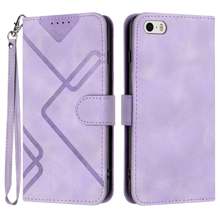 Line Pattern Skin Feel Leather Phone Case
