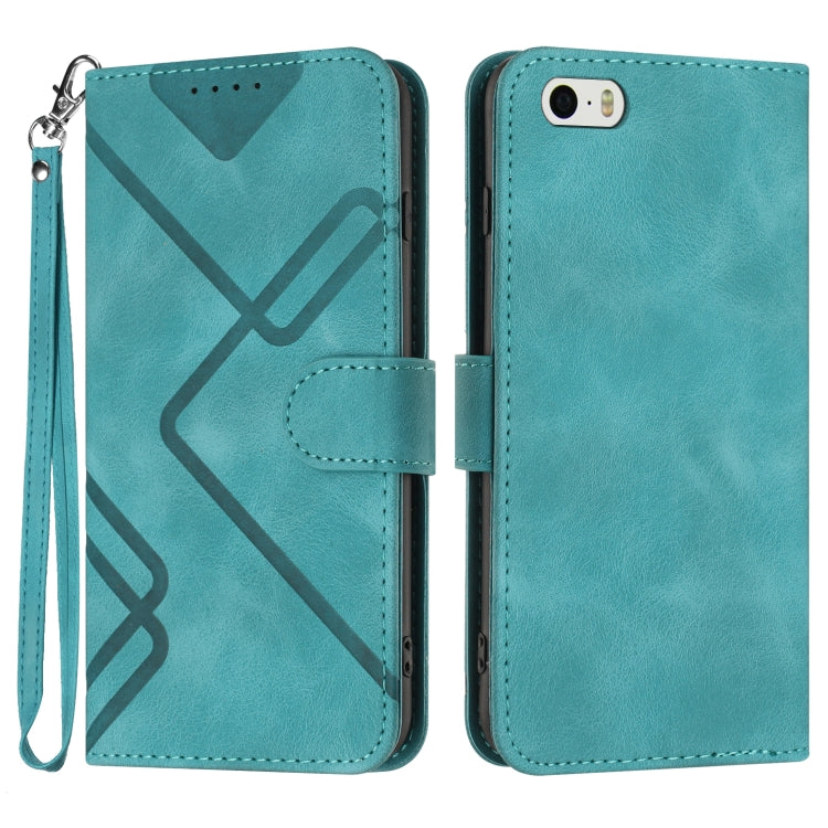 Line Pattern Skin Feel Leather Phone Case
