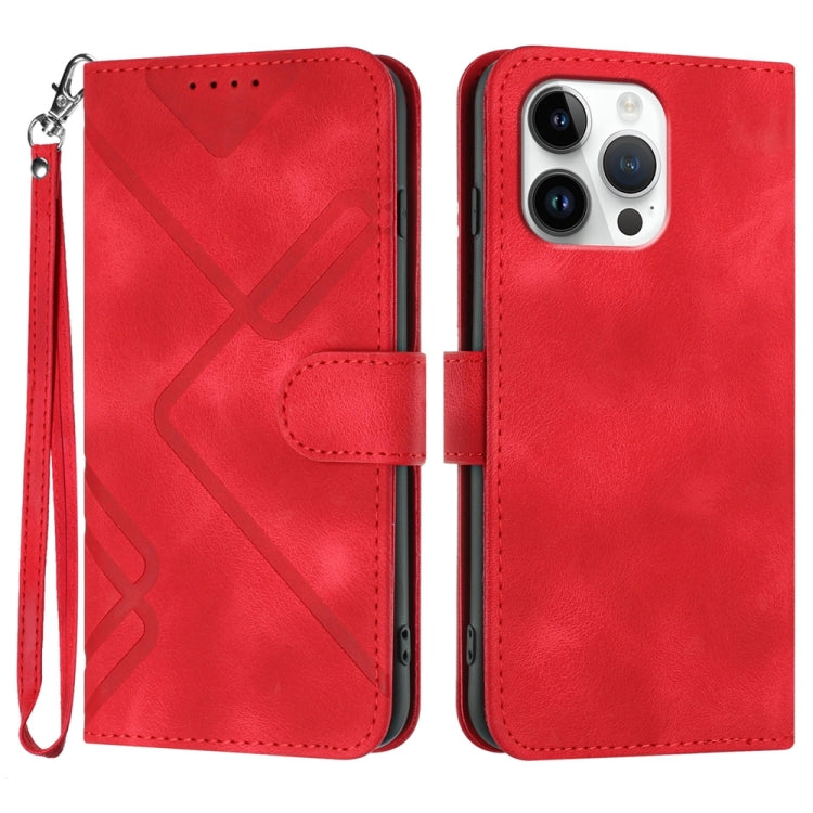 Line Pattern Skin Feel Leather Phone Case