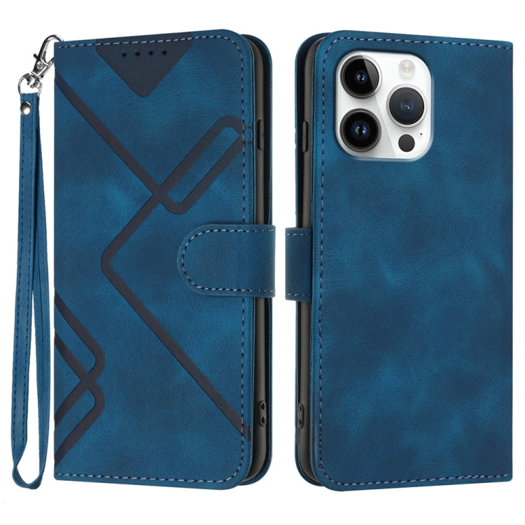 Line Pattern Skin Feel Leather Phone Case