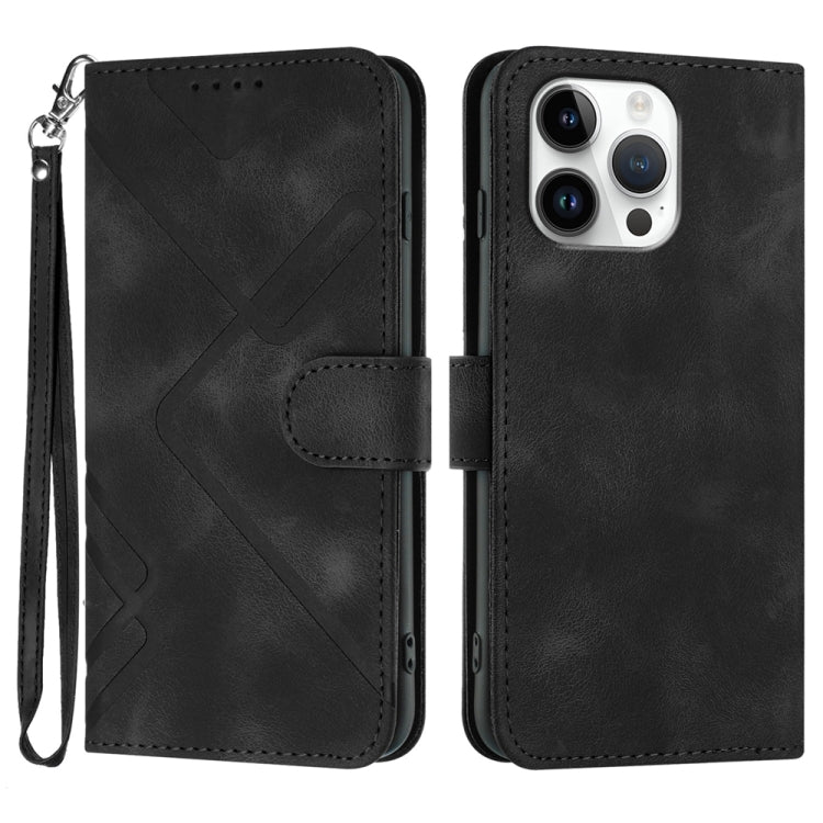 Line Pattern Skin Feel Leather Phone Case