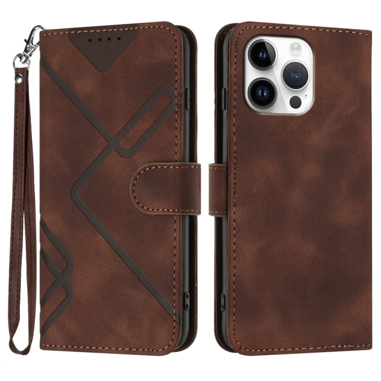 Line Pattern Skin Feel Leather Phone Case
