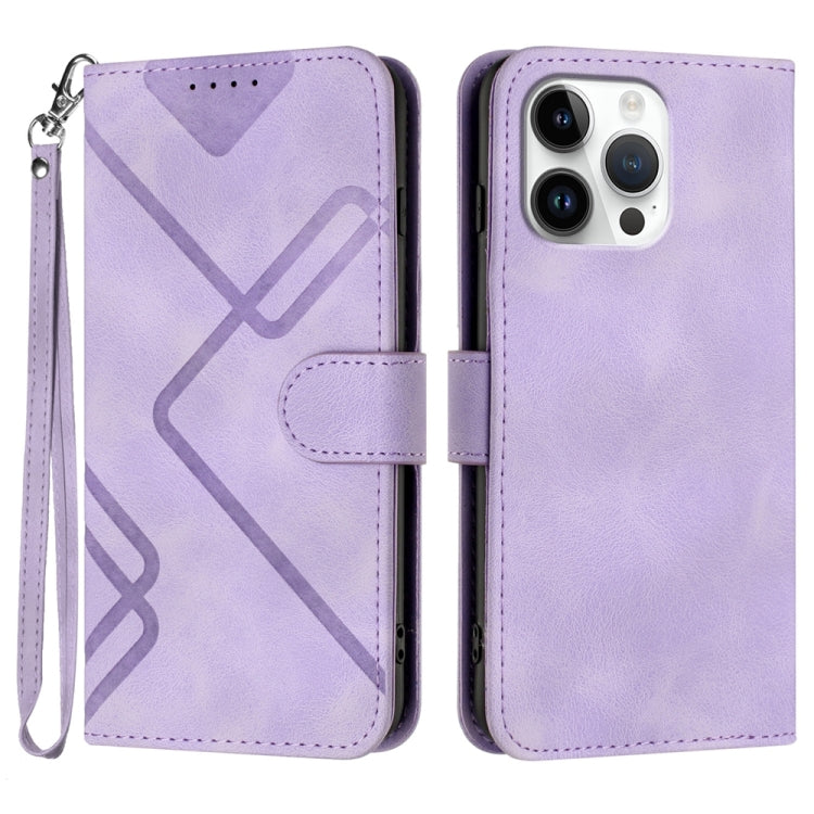 Line Pattern Skin Feel Leather Phone Case