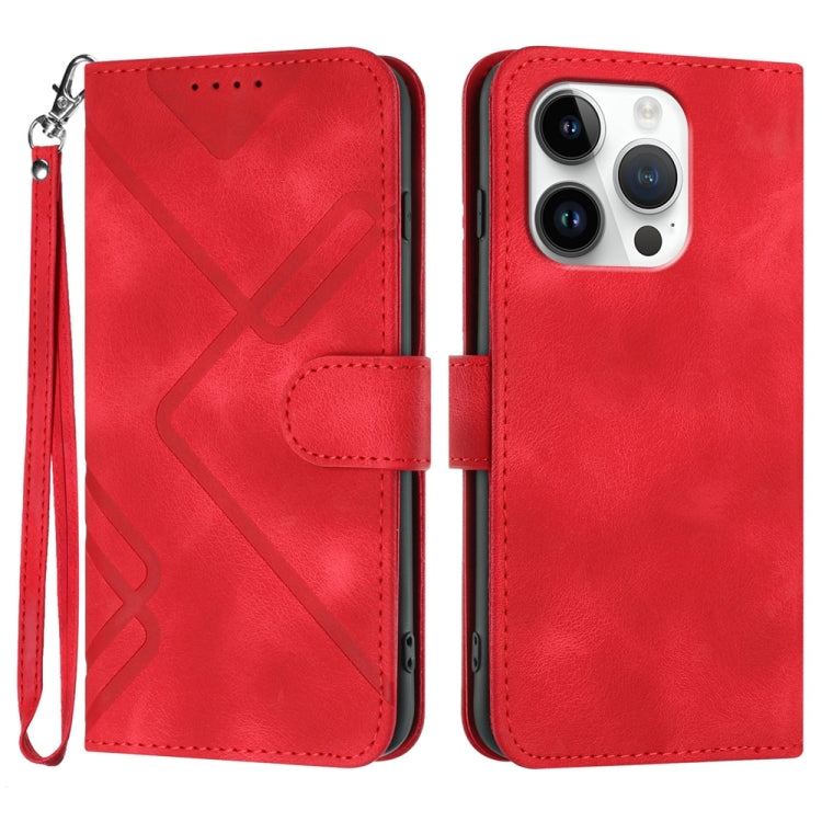 Line Pattern Skin Feel Leather Phone Case