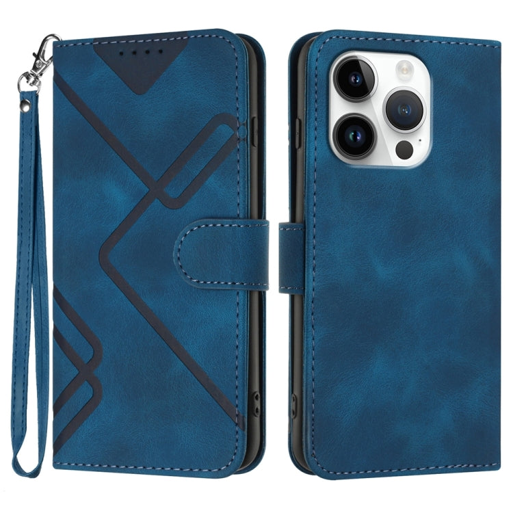 Line Pattern Skin Feel Leather Phone Case