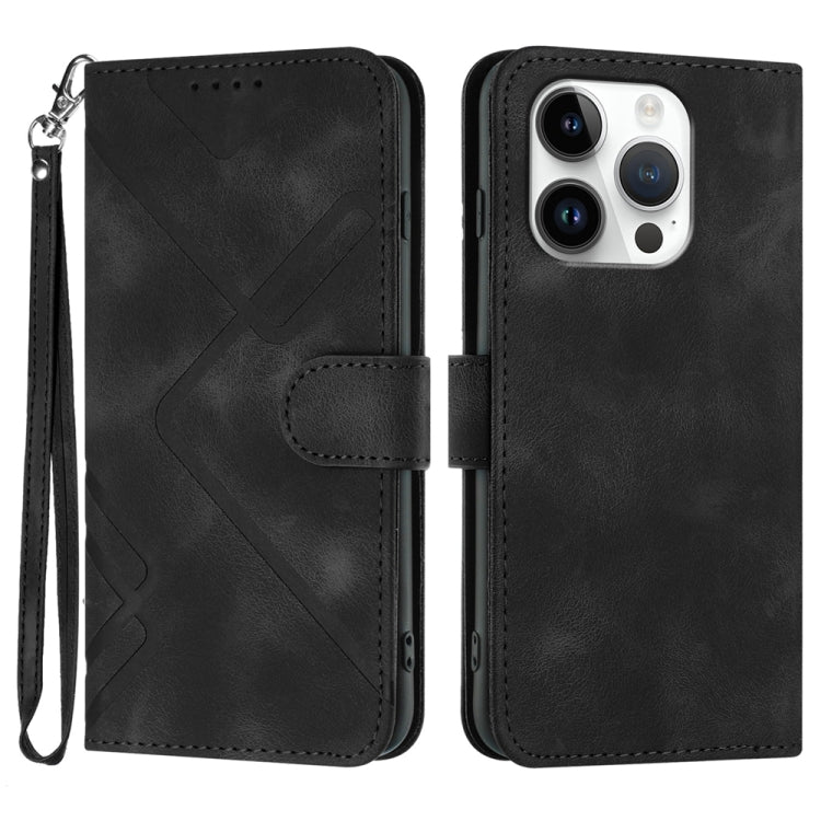 Line Pattern Skin Feel Leather Phone Case