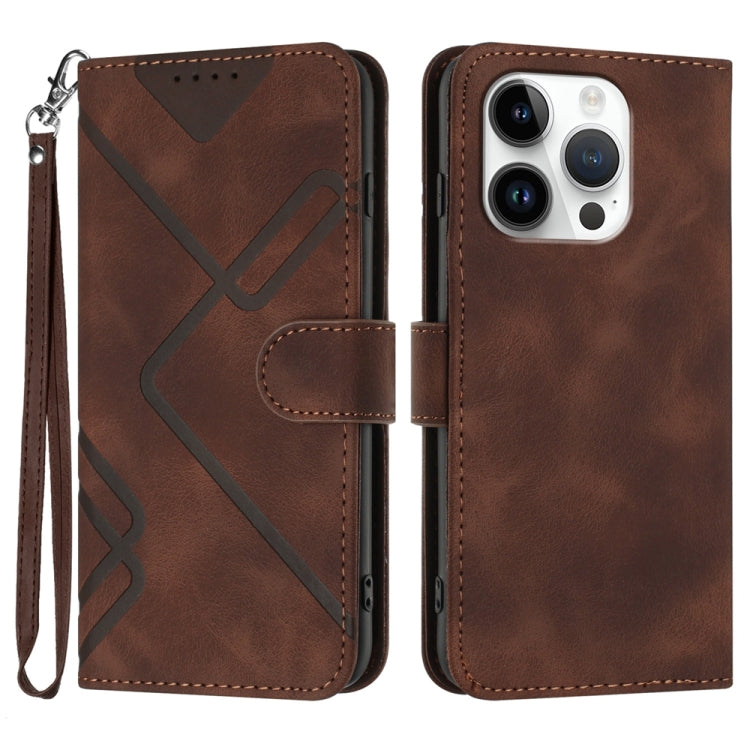 Line Pattern Skin Feel Leather Phone Case