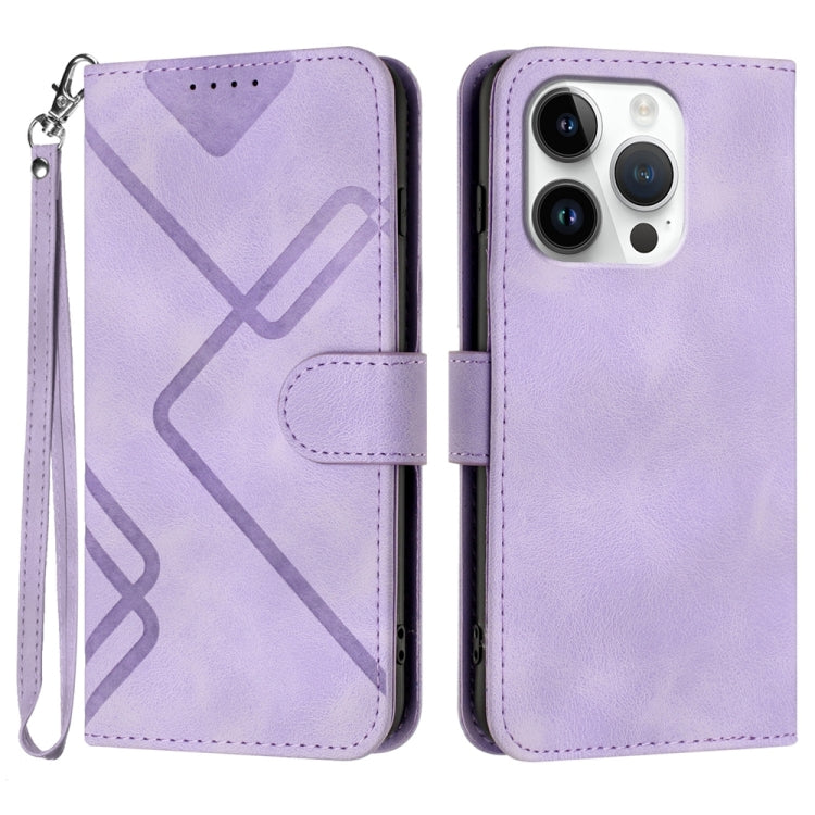 Line Pattern Skin Feel Leather Phone Case