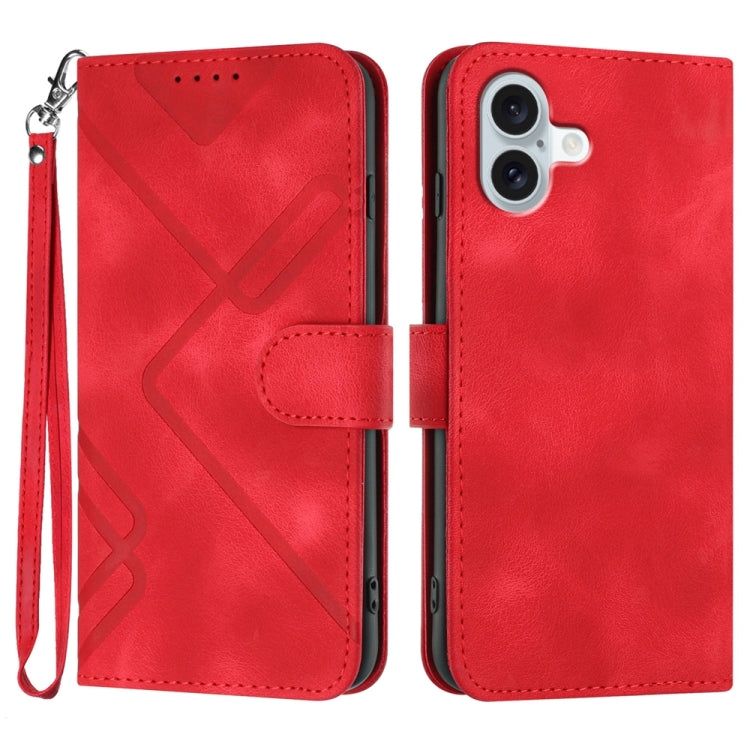Line Pattern Skin Feel Leather Phone Case