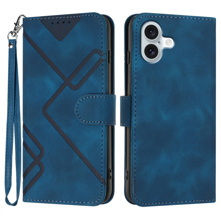 Line Pattern Skin Feel Leather Phone Case
