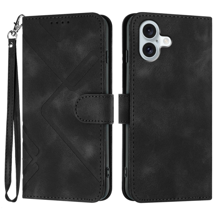 Line Pattern Skin Feel Leather Phone Case