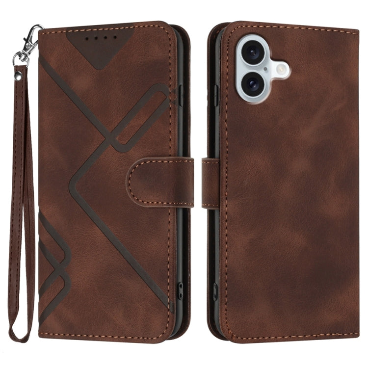Line Pattern Skin Feel Leather Phone Case