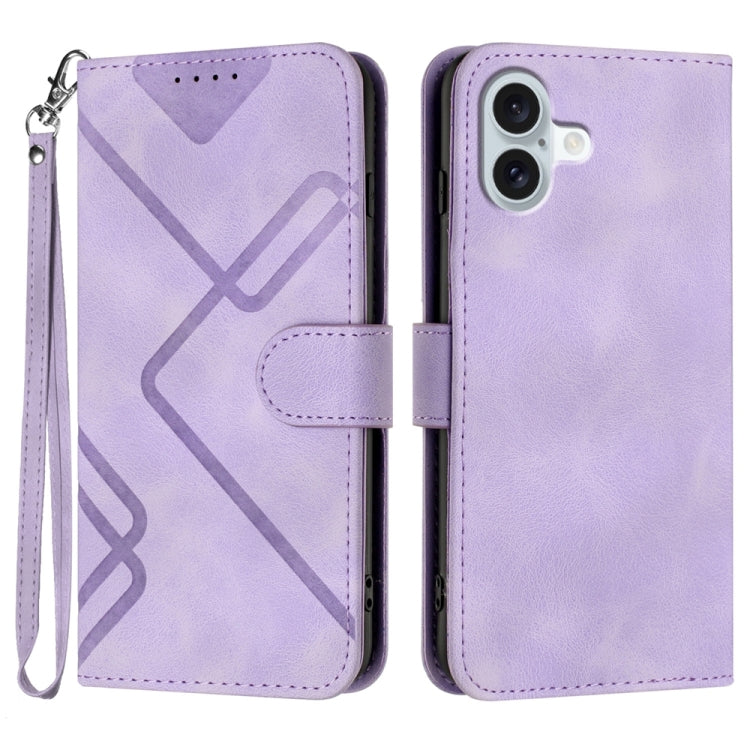 Line Pattern Skin Feel Leather Phone Case