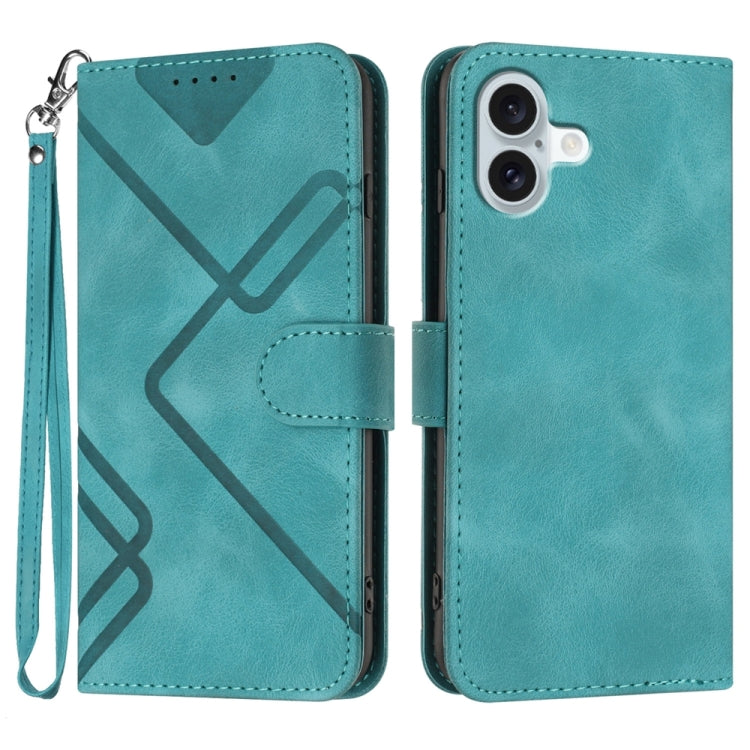 Line Pattern Skin Feel Leather Phone Case