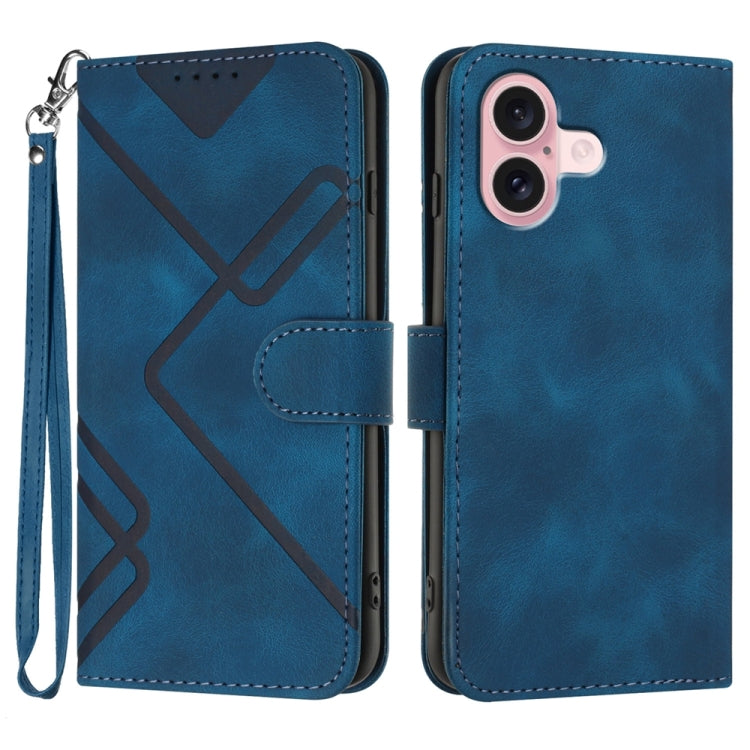 Line Pattern Skin Feel Leather Phone Case