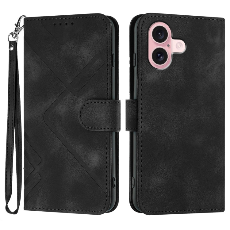 Line Pattern Skin Feel Leather Phone Case
