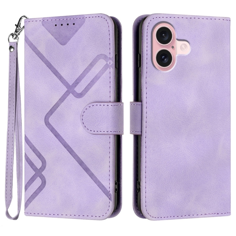 Line Pattern Skin Feel Leather Phone Case