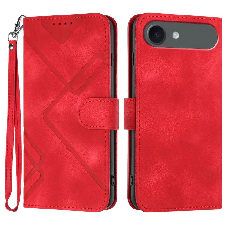 Line Pattern Skin Feel Leather Phone Case