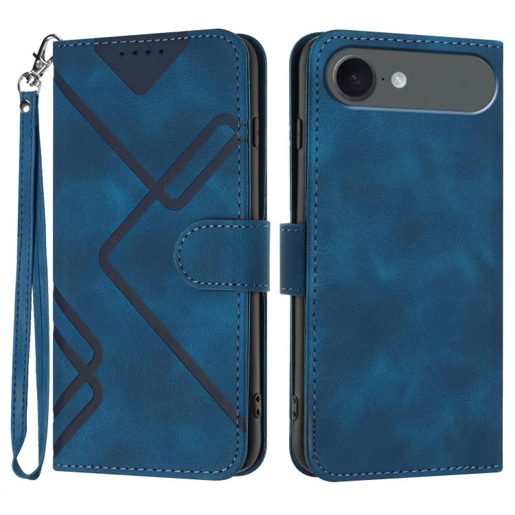 Line Pattern Skin Feel Leather Phone Case