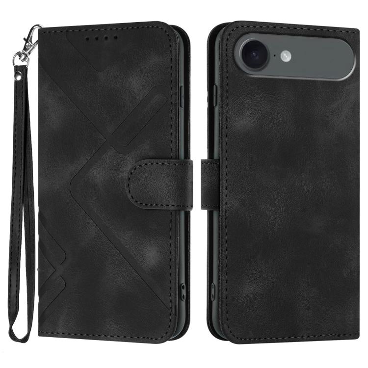 Line Pattern Skin Feel Leather Phone Case