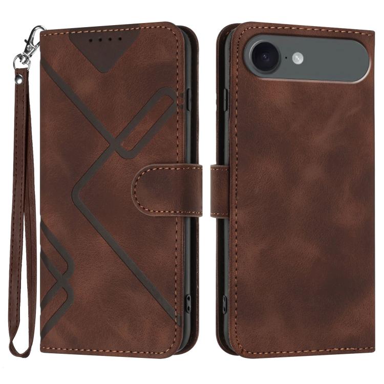 Line Pattern Skin Feel Leather Phone Case