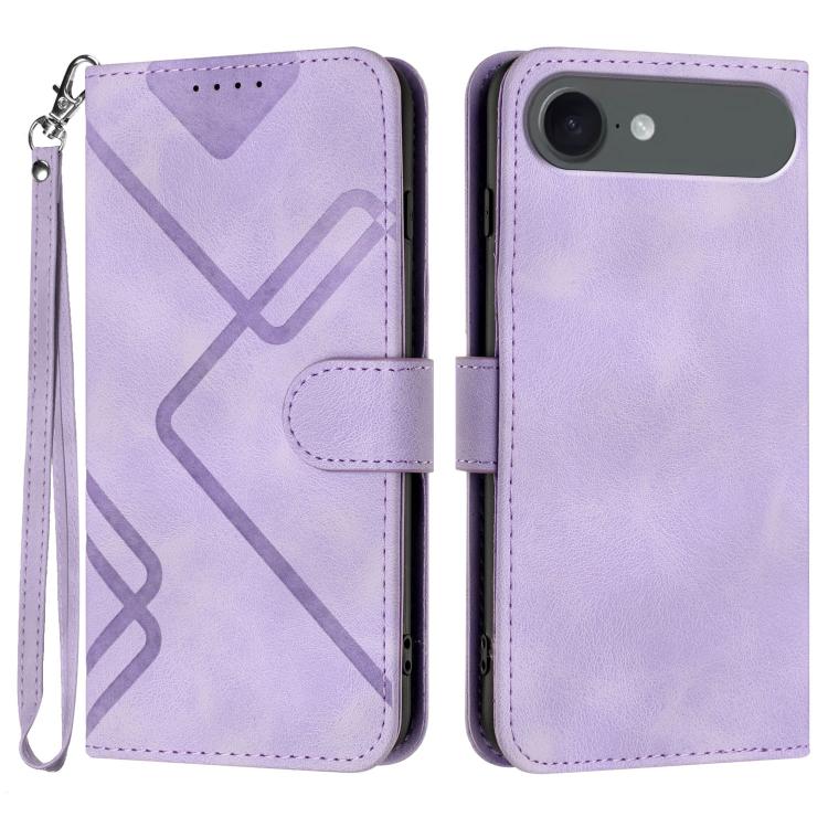 Line Pattern Skin Feel Leather Phone Case