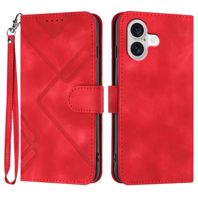 Line Pattern Skin Feel Leather Phone Case, For iPhone 18 Pro / 17 Pro, For iPhone 18 Pro Max / 17 Pro Max, For iPhone 17, For iPhone Air