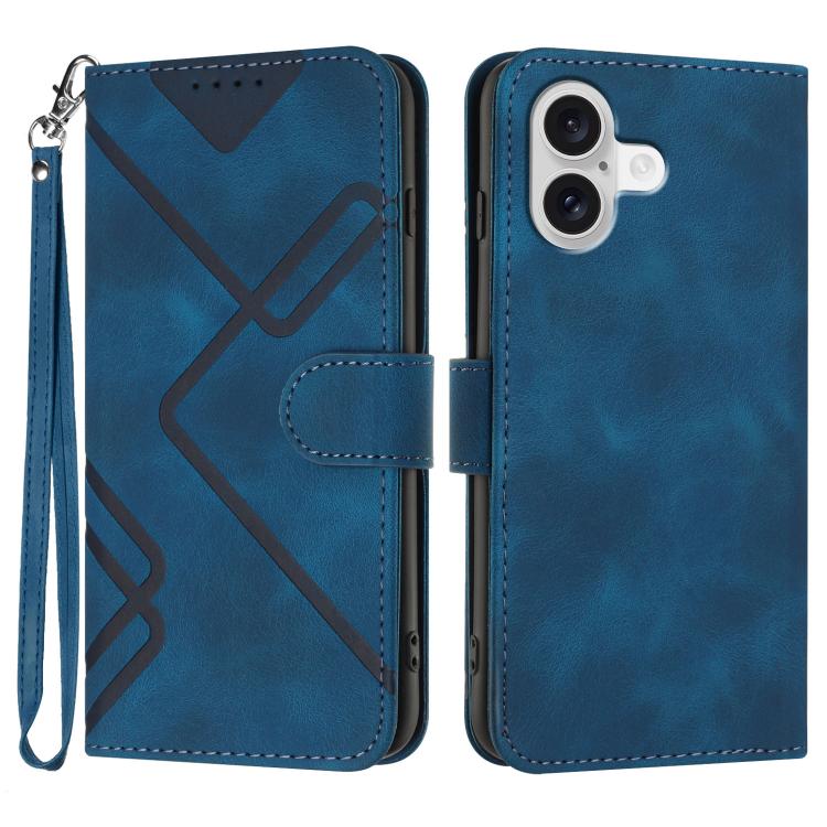 Line Pattern Skin Feel Leather Phone Case
