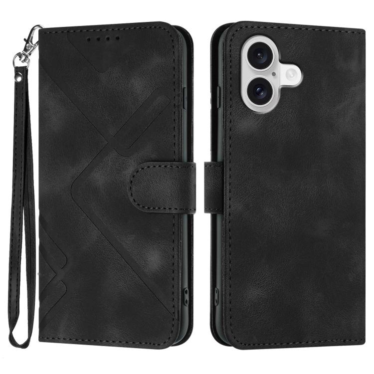 Line Pattern Skin Feel Leather Phone Case