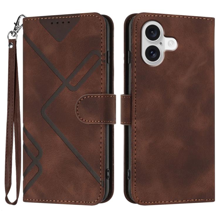 Line Pattern Skin Feel Leather Phone Case, For iPhone 18 Pro / 17 Pro, For iPhone 18 Pro Max / 17 Pro Max, For iPhone 17, For iPhone Air