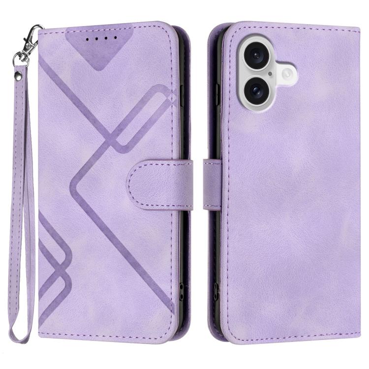 Line Pattern Skin Feel Leather Phone Case