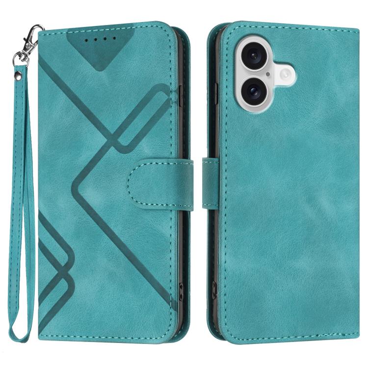 Line Pattern Skin Feel Leather Phone Case