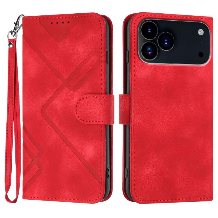 Line Pattern Skin Feel Leather Phone Case