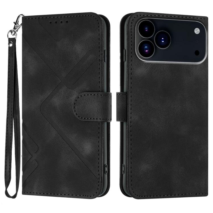Line Pattern Skin Feel Leather Phone Case