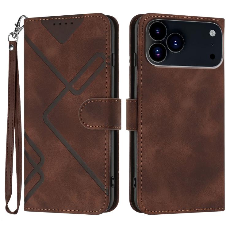 Line Pattern Skin Feel Leather Phone Case, For iPhone 18 Pro / 17 Pro, For iPhone 18 Pro Max / 17 Pro Max, For iPhone 17, For iPhone Air