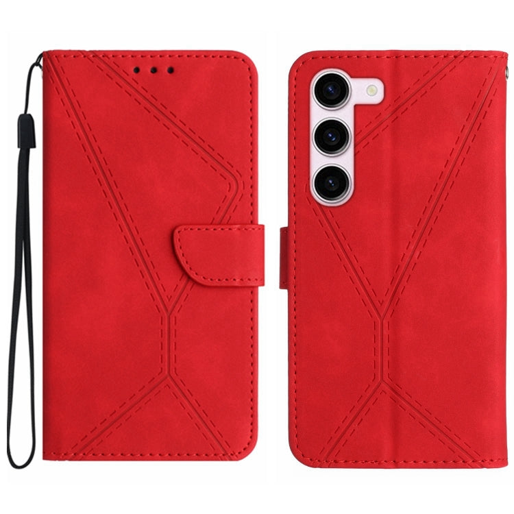 Étui en cuir gaufré avec coutures apparentes, pour Samsung Galaxy S23 5G, pour Samsung Galaxy S23 Ultra 5G, pour Samsung Galaxy S22 5G, pour Samsung Galaxy S22+ 5G, pour Samsung Galaxy S22 Ultra 5G