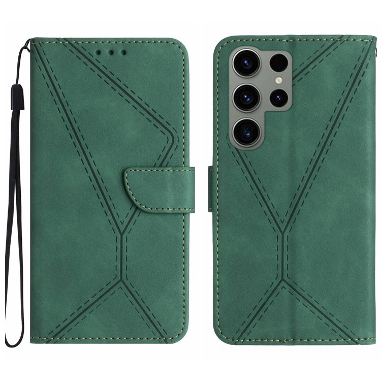 Étui en cuir gaufré avec coutures apparentes, pour Samsung Galaxy S23 5G, pour Samsung Galaxy S23 Ultra 5G, pour Samsung Galaxy S22 5G, pour Samsung Galaxy S22+ 5G, pour Samsung Galaxy S22 Ultra 5G