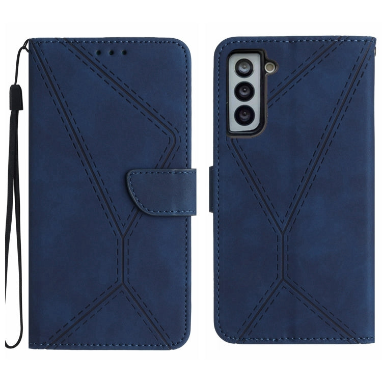 Étui en cuir gaufré avec coutures apparentes, pour Samsung Galaxy S23 5G, pour Samsung Galaxy S23 Ultra 5G, pour Samsung Galaxy S22 5G, pour Samsung Galaxy S22+ 5G, pour Samsung Galaxy S22 Ultra 5G