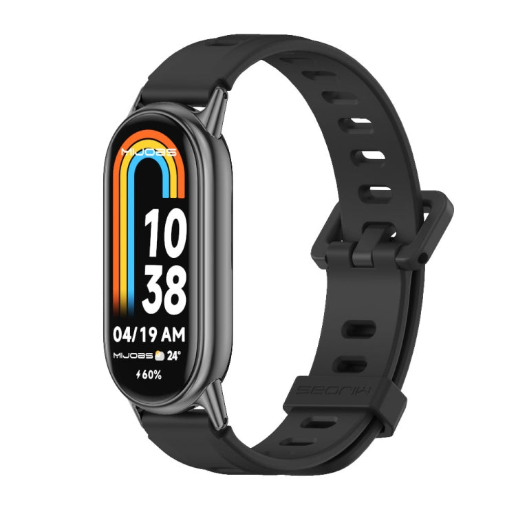 Bracelet de montre en silicone respirant à trou plat Mijobs, pour Xiaomi Mi Band 8/9/9 NFC