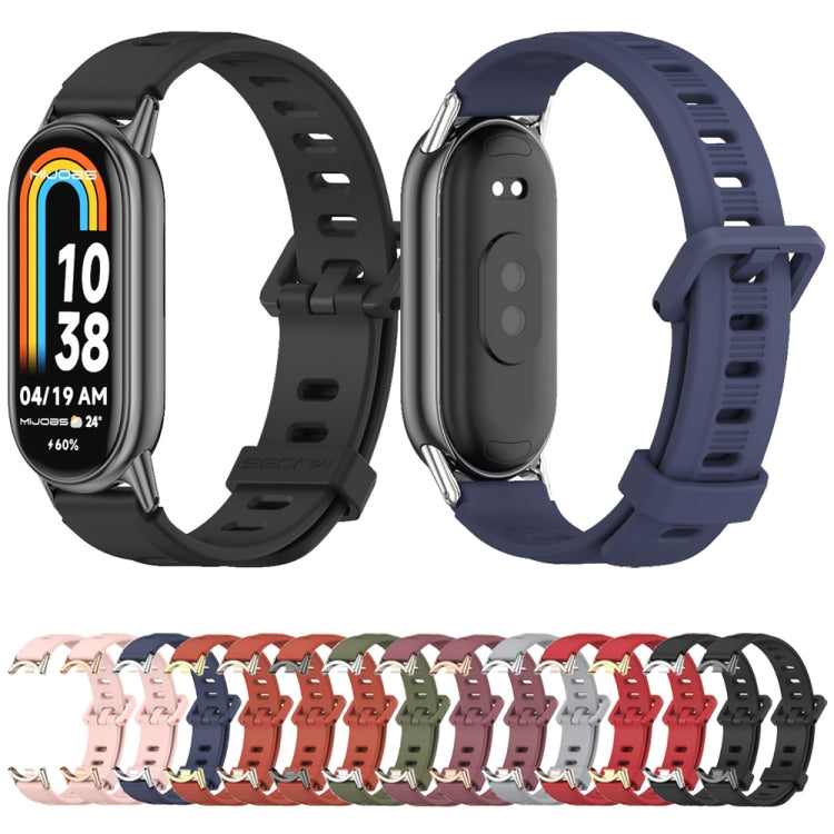 Mijobs Flat Hole Breathable Silicone Watch Band, For Xiaomi Smart Band 10 / 9 / 8