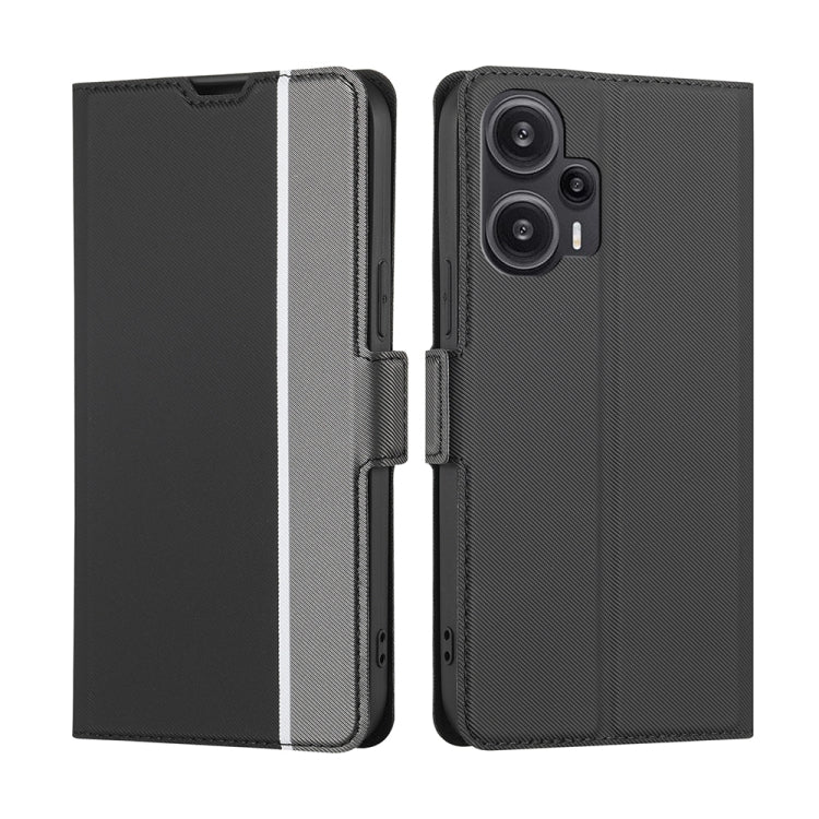 Twill Texture Side Button Leather Phone Case, For Xiaomi Redmi Note 12 Turbo